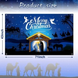 Christmas Nativity Backdrop Decoration Merry Christmas Outdoor Religious Nativity Scene Banner Holy Night Photo Booth Backgro...