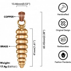 Rattlesnake Tail Rattle Pendant Necklace Brass Shakeable Fidget Jewelry for Women Men $48.49 Kids' Dress-Up Accessories