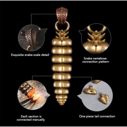 Rattlesnake Tail Rattle Pendant Necklace Brass Shakeable Fidget Jewelry for Women Men $48.49 Kids' Dress-Up Accessories