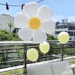 Daisy Balloons White Daisy Flower Balloon Daisy Themed Party Birthday Wedding Decoration Supplies 30inch 5PCS Yellow white $1...