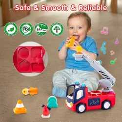 Fire Engine Toys for 2 3 4 Year Old Baby Fire Truck Toy with Light & Sound for 18+ Months Toddlers Play Vehicles Truck with T...