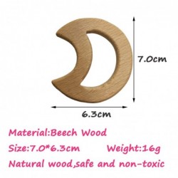 5pcs Lovely Cartoon Wood Moon Pendant Pure Natural Animal Shape Beech Wooden Handmade Cut Pattern DIY Beading Necklace Pendan...