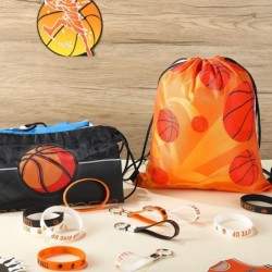 Basketball Party Favors Basketball Drawstring Bags Basketball Silicone Wristband Keychains Goodie Candy Bags Party Supplies (...