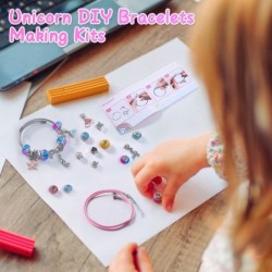 DIY Charms Bracelets Making Kit Gifts for Girls Unicorns Charms Beads Bracelets & Necklaces for Jewelry Making Kit Christmas ...