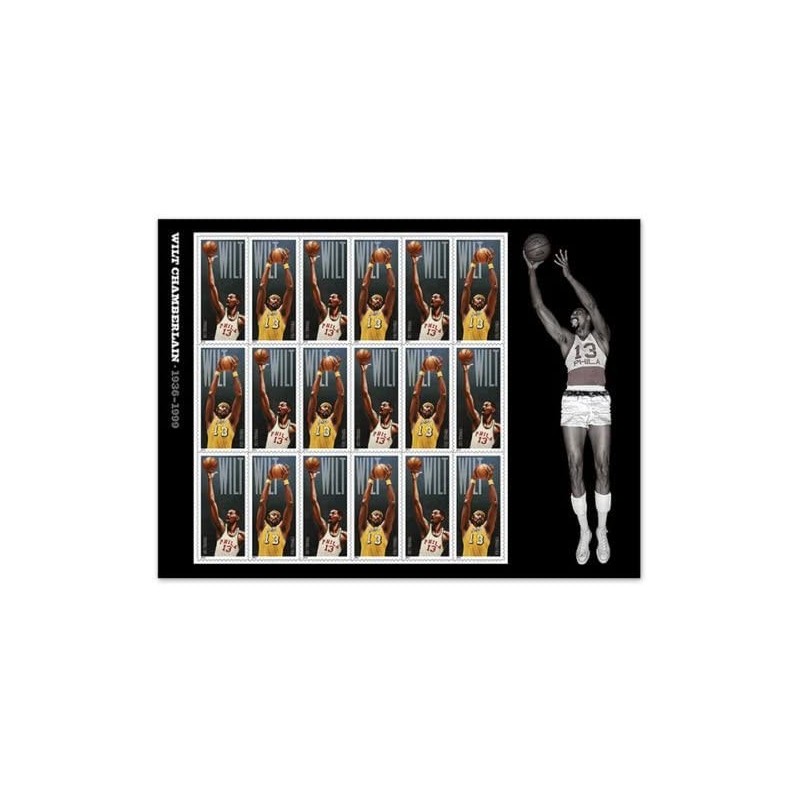 2014 Wilt Chamberlain Sheet of 18 Forever Stamps Scott 4950-51 $46.83 Collectible Postage Stamps