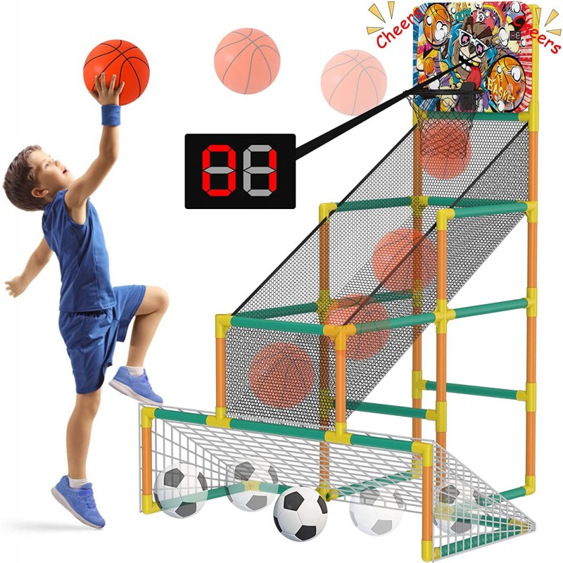 5.2ft 2 in 1 Basketball Hoop Indoor Basketball Indoor Game for Kids Outdoor Games for Kids Kids Basketball Hoop $100.45 Toy S...