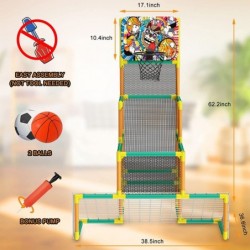 5.2ft 2 in 1 Basketball Hoop Indoor Basketball Indoor Game for Kids Outdoor Games for Kids Kids Basketball Hoop $100.45 Toy S...