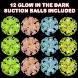 Glow in The Dark Suction Balls Set of 12 Glow Balls That Stick and Walk Down Walls Cool Glow in The Dark Toys for Kids and Ad...