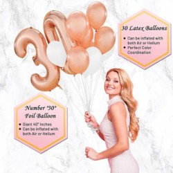 30th Birthday Decorations for Women With 30th Birthday Sash and Rhinestone Tiara | 30th Birthday Balloons 2 Pcs Foil Backdrop...