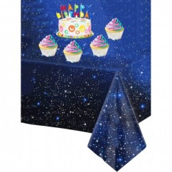 1 Piece Space Tablecloth Starry Night Tablecloth Decorations Disposable Starry Night Sky Table Cover Indoor/Outdoor Picnic Ki...