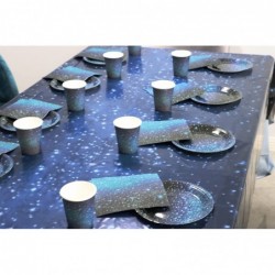 1 Piece Space Tablecloth Starry Night Tablecloth Decorations Disposable Starry Night Sky Table Cover Indoor/Outdoor Picnic Ki...