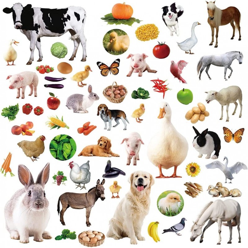 Farm Stickers for Kids 400 Barnyard Animal Assortment 8 Sheets $16.77 Kids' Stickers