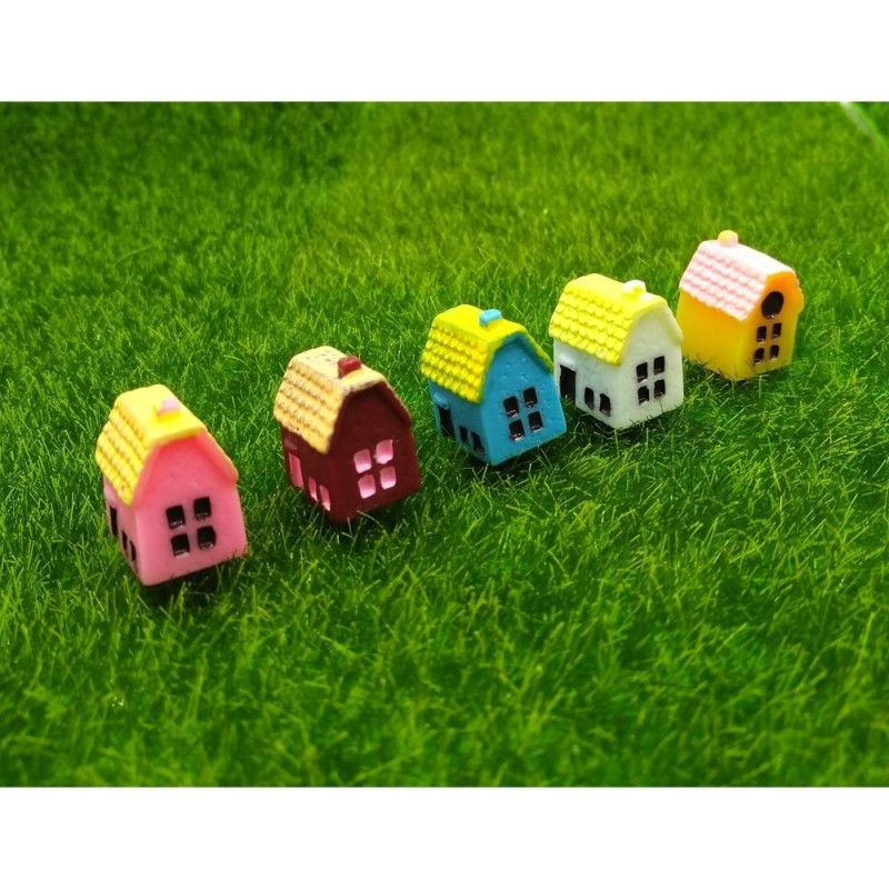 5 Pieces Mini House Miniature Ornament Kits Miniature Ornament for DIY Dollhouse Decoration Fairy Garden Plant Décor $13.87 D...