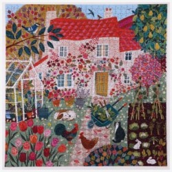 eeBoo: Piece and Love English Cottage 1000 Piece Square Jigsaw Puzzle Glossy Sturdy Puzzle Pieces A Cooperative Activity with...