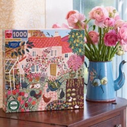 eeBoo: Piece and Love English Cottage 1000 Piece Square Jigsaw Puzzle Glossy Sturdy Puzzle Pieces A Cooperative Activity with...