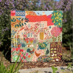 eeBoo: Piece and Love English Cottage 1000 Piece Square Jigsaw Puzzle Glossy Sturdy Puzzle Pieces A Cooperative Activity with...