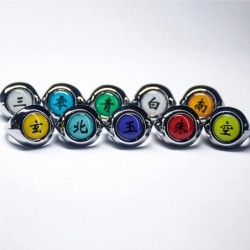 10 Pcs Anime Rings Set Japanese Cosplay Finger Rings Anime Rings with Necklace Anime Ring for Men Kids and Cosplay Fans $31.5...