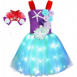 Mermaid Costume for Girls Colored LED Light Up Mermaid Princess Tutu Dress for Halloween Birthday Party Gifts $48.03 Kids' Co...