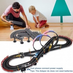 2022 Upgraded Electric High-Speed Slot Car Race Car Track Sets with LED Lights Including 4 1:43 Scale Slot Cars with Headligh...