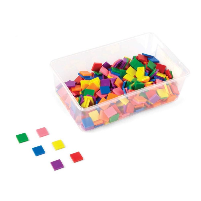 Plastic Square with 7 Color Tiles Color Sorting Math Counters Counting Manipulatives Colored Plastic Squares Math Manipulativ...