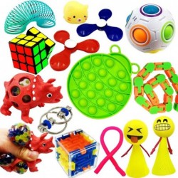 Pop Fidget Sensory Toys Set for Adults Kids ADHD ADD Anxiety Autism to Stress Relief and Anti-anxiety with Push Pop Squishy S...