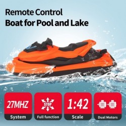 RC Boat for Kids Remote Control Boats for Pool and Lake Waterproof/Dual Motors/Replaceable Battery Motorized Pool Float Water...