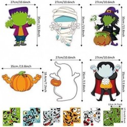 18 Pieces Halloween DIY Stickers Make Your Own Craft Kits for Kids Halloween Decorations (Zombie Mummy Vampire Ghost Pumpkin ...