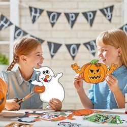 18 Pieces Halloween DIY Stickers Make Your Own Craft Kits for Kids Halloween Decorations (Zombie Mummy Vampire Ghost Pumpkin ...