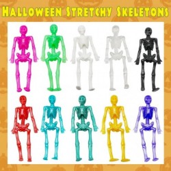 40Pcs Halloween Stretchy Skeleton Assorted Color Squishy Stretchy Toys Stretch Skeletons for Kids Halloween Party Favors Good...