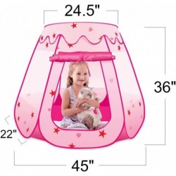 Princess Pop Up Tent Kids Playhouse Tent with a Carry Bag Foldable Princess Tent for Girls and Boys with Mesh Windows for Ven...