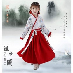 Chinese Traditional Hanfu Dress Suit for Boys and Girls Han Dynasty $51.57 Kids' Costumes