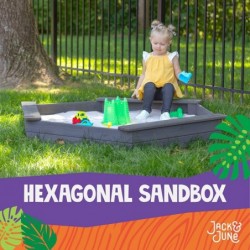 Jack & June Hexagonal Cedar Sand Box Playset $91.94 Sandboxes & Beach Toys