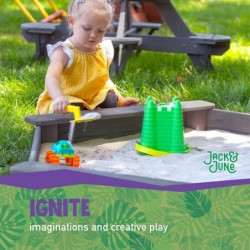 Jack & June Hexagonal Cedar Sand Box Playset $91.94 Sandboxes & Beach Toys