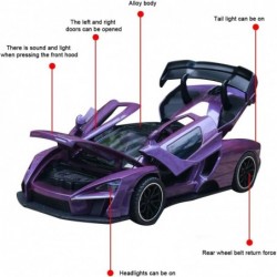 Diecast Toy Car McLaren Senna Sports Car Model Zinc Alloy Simulation Casting Pull Back Vehicles 1:32 Scale Mini Electronic Su...