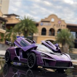 Diecast Toy Car McLaren Senna Sports Car Model Zinc Alloy Simulation Casting Pull Back Vehicles 1:32 Scale Mini Electronic Su...