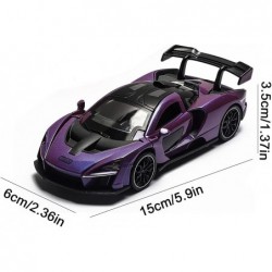 Diecast Toy Car McLaren Senna Sports Car Model Zinc Alloy Simulation Casting Pull Back Vehicles 1:32 Scale Mini Electronic Su...