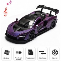 Diecast Toy Car McLaren Senna Sports Car Model Zinc Alloy Simulation Casting Pull Back Vehicles 1:32 Scale Mini Electronic Su...