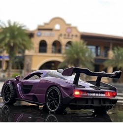 Diecast Toy Car McLaren Senna Sports Car Model Zinc Alloy Simulation Casting Pull Back Vehicles 1:32 Scale Mini Electronic Su...