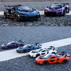 Diecast Toy Car McLaren Senna Sports Car Model Zinc Alloy Simulation Casting Pull Back Vehicles 1:32 Scale Mini Electronic Su...