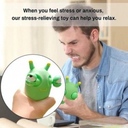 2-Pack Funny Grass Worm Pinch Toy | Green Contacts Pop Out it Eyes Squeeze Toys | Sensory Slug Fidgets Toy for Anxiety | Squi...