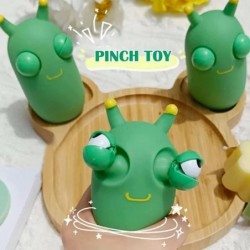 2-Pack Funny Grass Worm Pinch Toy | Green Contacts Pop Out it Eyes Squeeze Toys | Sensory Slug Fidgets Toy for Anxiety | Squi...