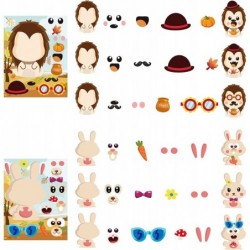 45pcs Woodland Animals Make a Face Sticker 9 Kinds DIY Your Own Forest Stickers Autumn Dress Up Art Craft Happy Fall Mixed an...