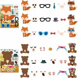 45pcs Woodland Animals Make a Face Sticker 9 Kinds DIY Your Own Forest Stickers Autumn Dress Up Art Craft Happy Fall Mixed an...