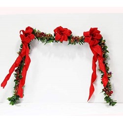 1:12 Scale Artisan Christmas Red Ribbon Fireplace Garland $75.08 Dollhouse Accessories