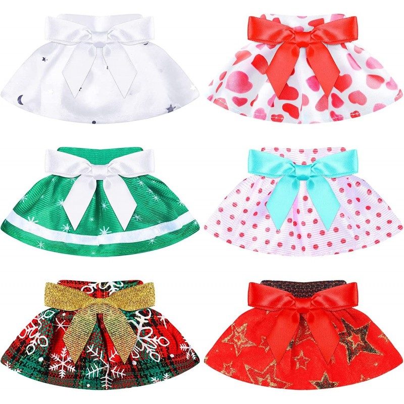 6 Pieces Santa Clothing Elf Doll Dance Skirt Set Christmas Elf Skirts for Elf Doll Xmas Holiday Decorations (Classic Style) $...