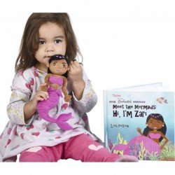 Black Mermaid Doll with Book (Zari) -Super Cute Mermaid Toy - Great Mermaid Gifts for Girls $64.87 Plush Figure Toys