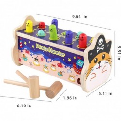 Groundhog Pounding Bench Game Pirate Theme Hammering Pounding Toys Kids Hammer & Pound Toy Pounding Game for Single and Doubl...