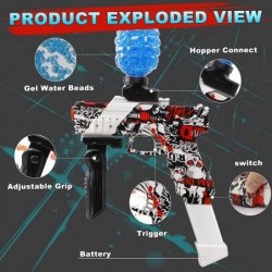 Gel Ball Blaster Splatter Ball Blaster with 60000 Water Beads Electrical Splat Water Ball Toys for Outdoor Team Games for Boy...