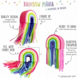 Rainbow Pinata with Colorful Rainbow Streamers for Rainbow Birthday Party Unicorn Party Cloud Nine Art Party Ice Cream Party ...