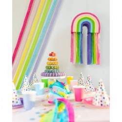 Rainbow Pinata with Colorful Rainbow Streamers for Rainbow Birthday Party Unicorn Party Cloud Nine Art Party Ice Cream Party ...